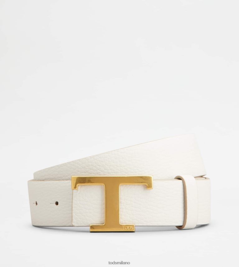 donnebianco Tod's t intramontabile cintura reversibile in pelle P66X8B241