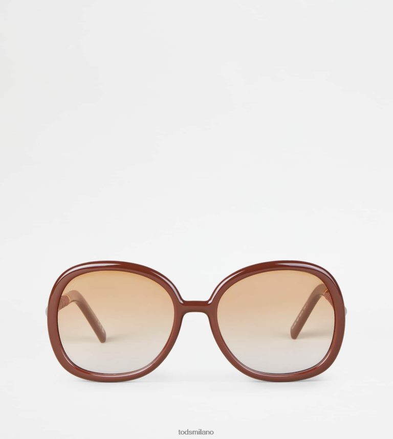 donnemarrone Tod's occhiali da sole con asta in pelle P66X8B535