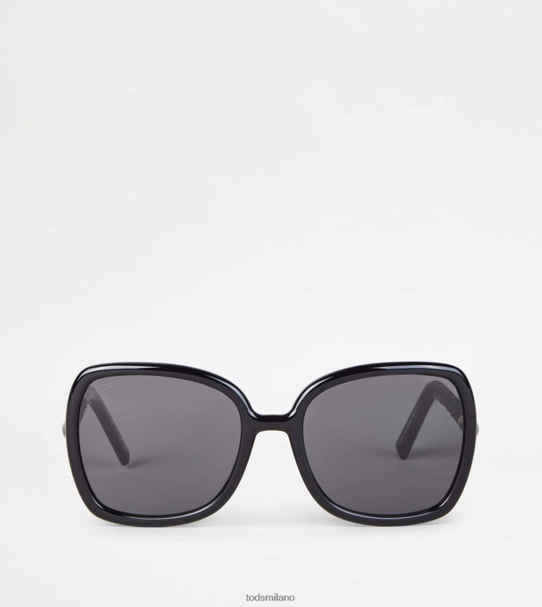 donnenero Tod's occhiali da sole con asta in pelle P66X8B534