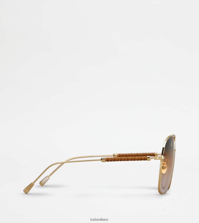 donneoro Tod's occhiali da sole con asta in pelle P66X8B525