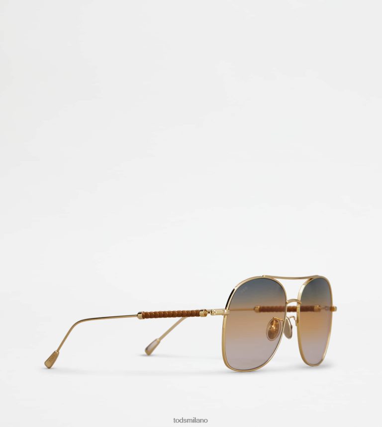 donneoro Tod's occhiali da sole con asta in pelle P66X8B525