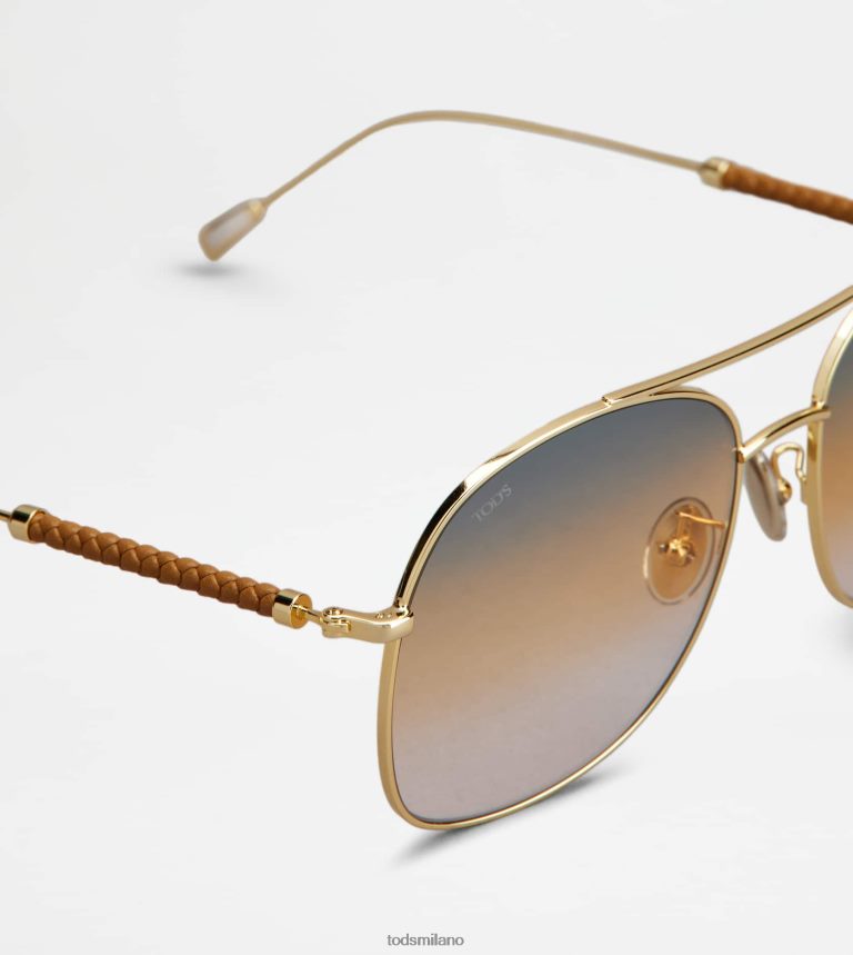 donneoro Tod's occhiali da sole con asta in pelle P66X8B525