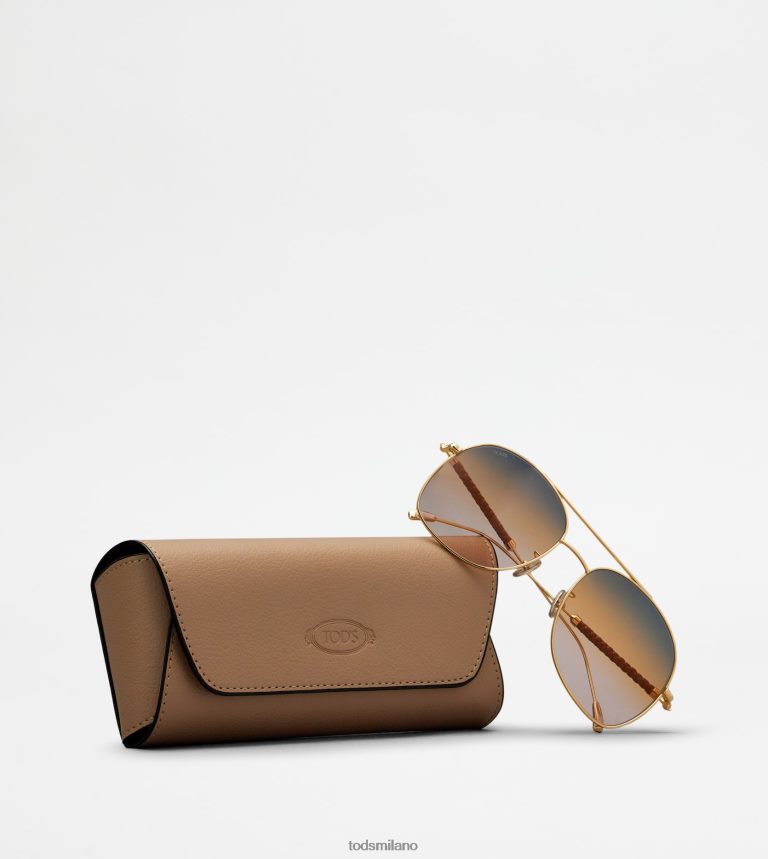 donneoro Tod's occhiali da sole con asta in pelle P66X8B525