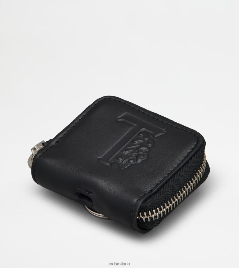 donnenero Tod's Porta airpods in pelle P66X8B504