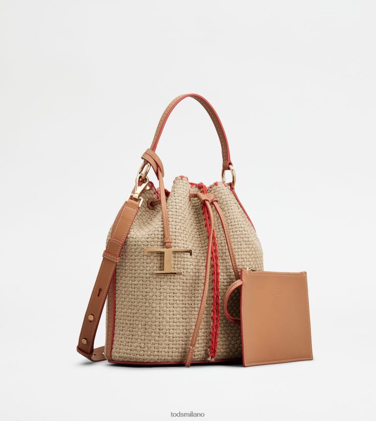 donnebeige Tod's borsa a secchiello in pelle piccola P66X8B437