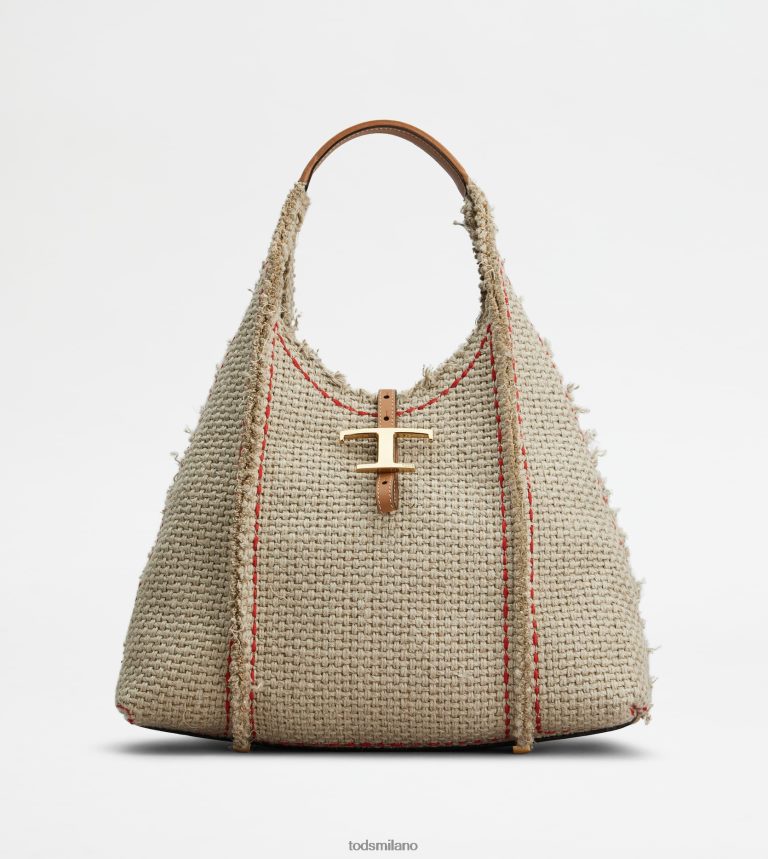 donnebeige Tod's t Intramontabile borsa hobo in tessuto e pelle media P66X8B390