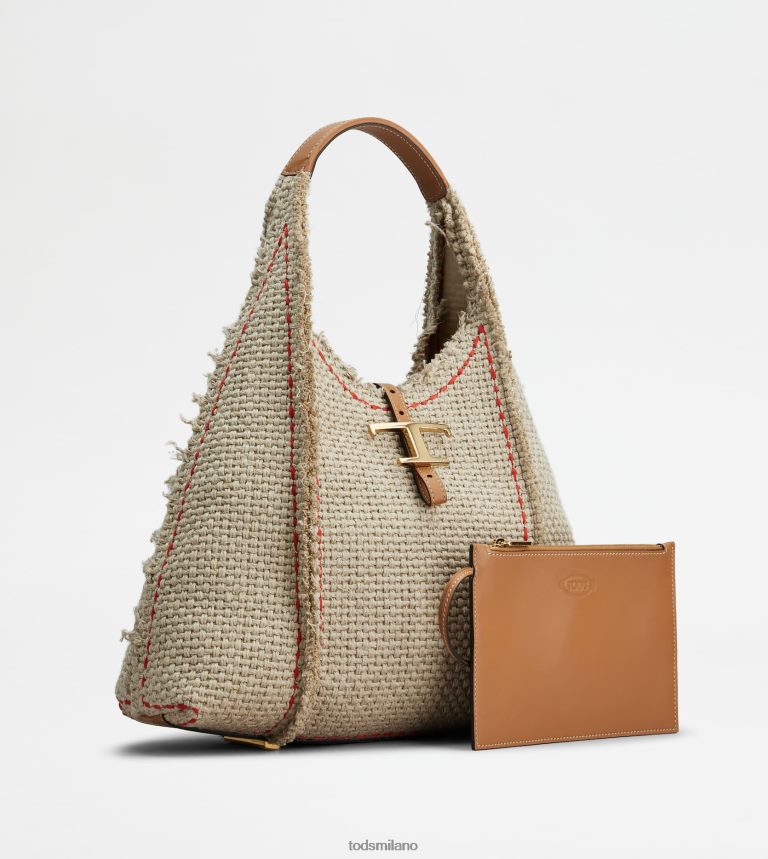 donnebeige Tod's t Intramontabile borsa hobo in tessuto e pelle media P66X8B390