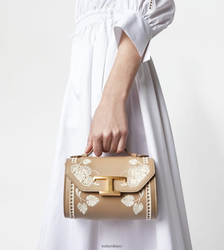 donnebeige Tod's t intramontabile borsa a tracolla in micropelle P66X8B455