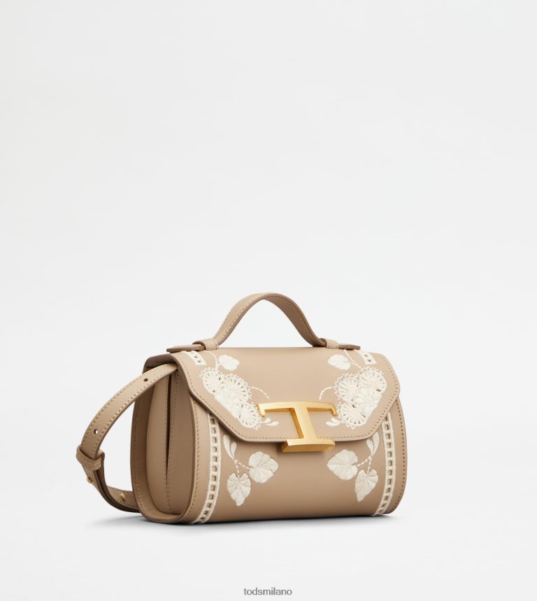 donnebeige Tod's t intramontabile borsa a tracolla in micropelle P66X8B455