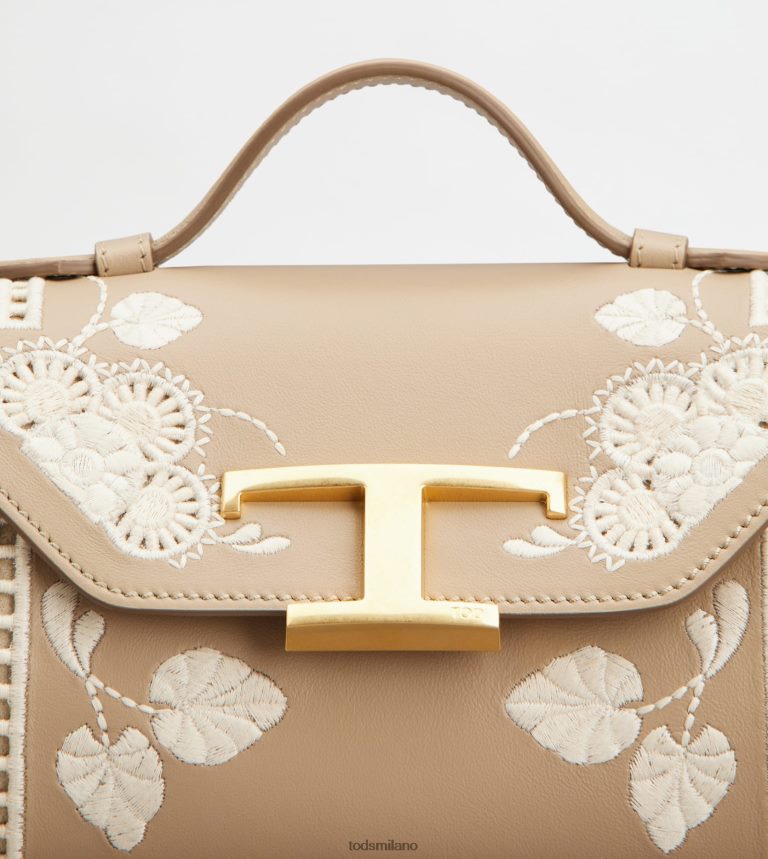 donnebeige Tod's t intramontabile borsa a tracolla in micropelle P66X8B455