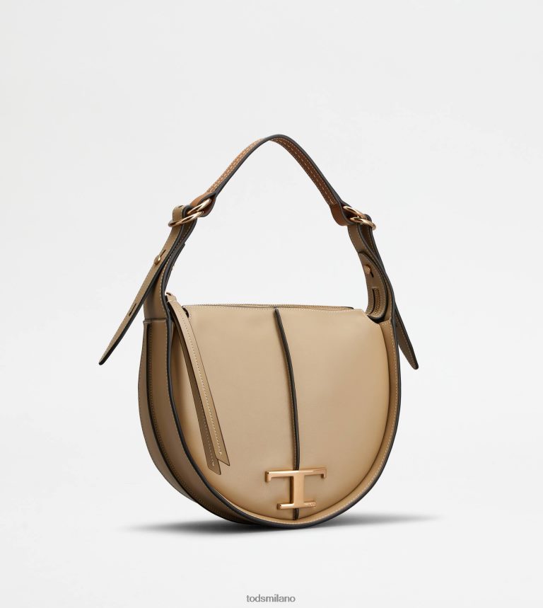 donnebeige Tod's t intramontabile borsa hobo in pelle piccola P66X8B431