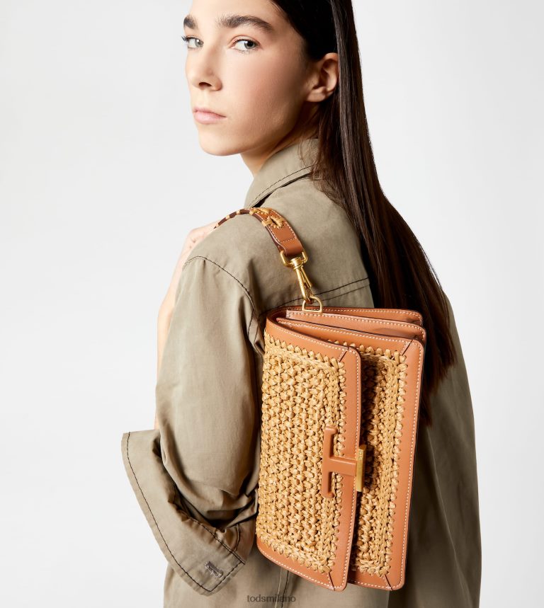 donnebeige/marrone Tod's borsa a tracolla in tessuto e pelle mini P66X8B434