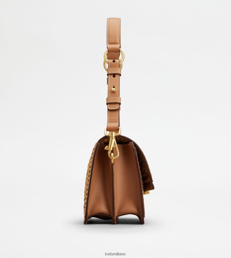 donnebeige/marrone Tod's borsa a tracolla in tessuto e pelle mini P66X8B434