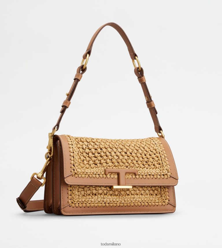 donnebeige/marrone Tod's borsa a tracolla in tessuto e pelle mini P66X8B434