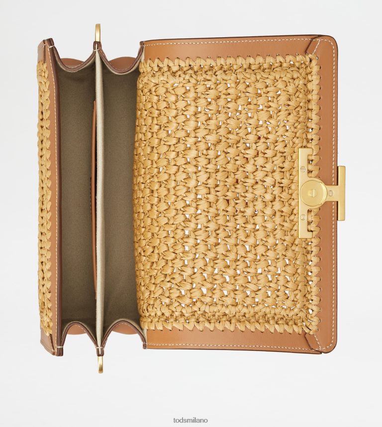 donnebeige/marrone Tod's borsa a tracolla in tessuto e pelle mini P66X8B434
