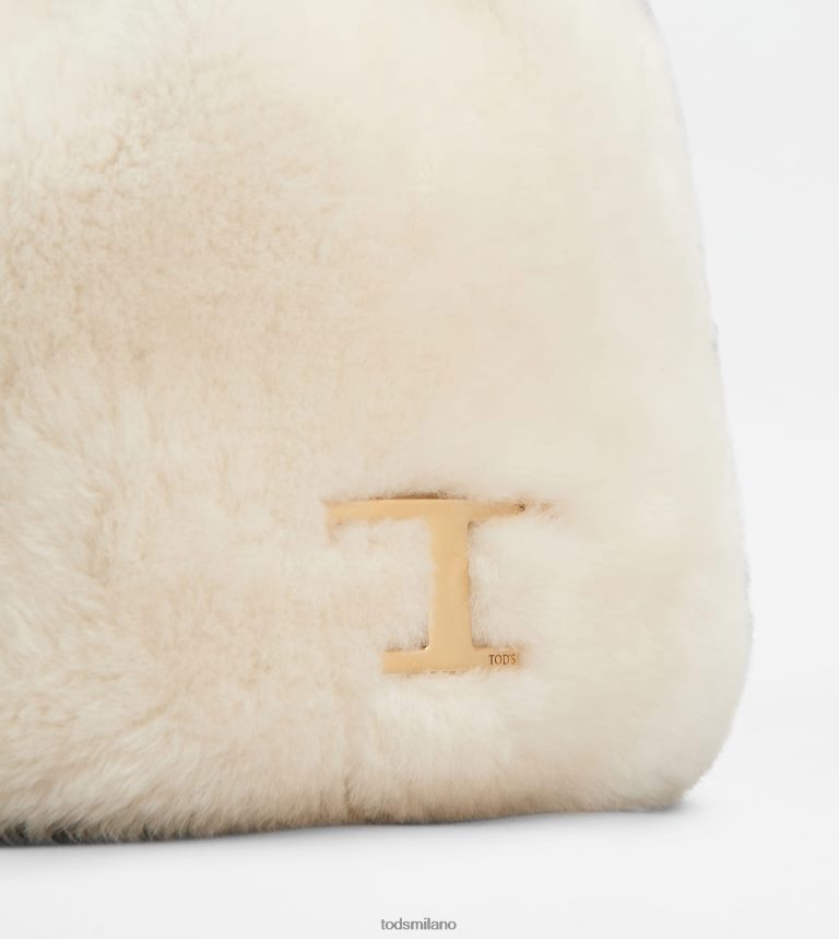 donnebianco Tod's intramontabile borsa a secchiello in montone e pelle micro P66X8B447