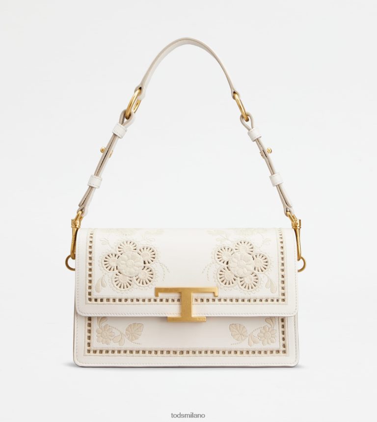 donnebianco Tod's t intramontabile borsa a tracolla in pelle mini P66X8B401