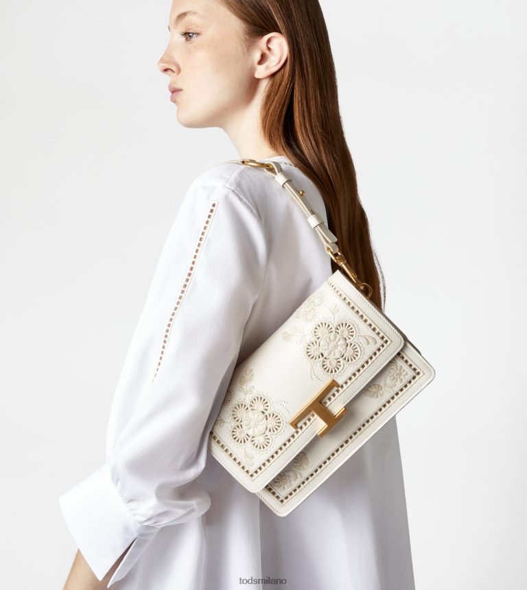 donnebianco Tod's t intramontabile borsa a tracolla in pelle mini P66X8B401