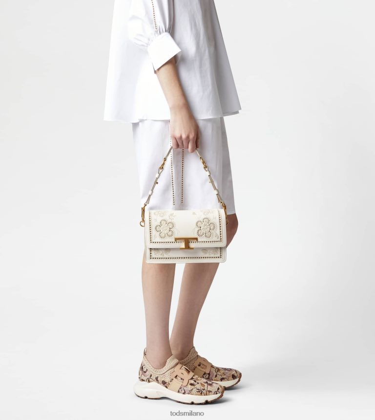 donnebianco Tod's t intramontabile borsa a tracolla in pelle mini P66X8B401