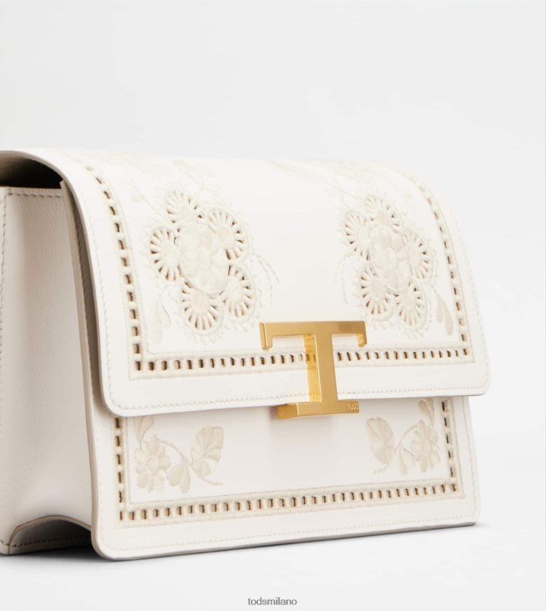 donnebianco Tod's t intramontabile borsa a tracolla in pelle mini P66X8B401