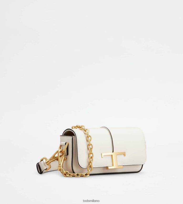 donnebianco Tod's t intramontabile borsa a tracolla in pelle mini P66X8B445