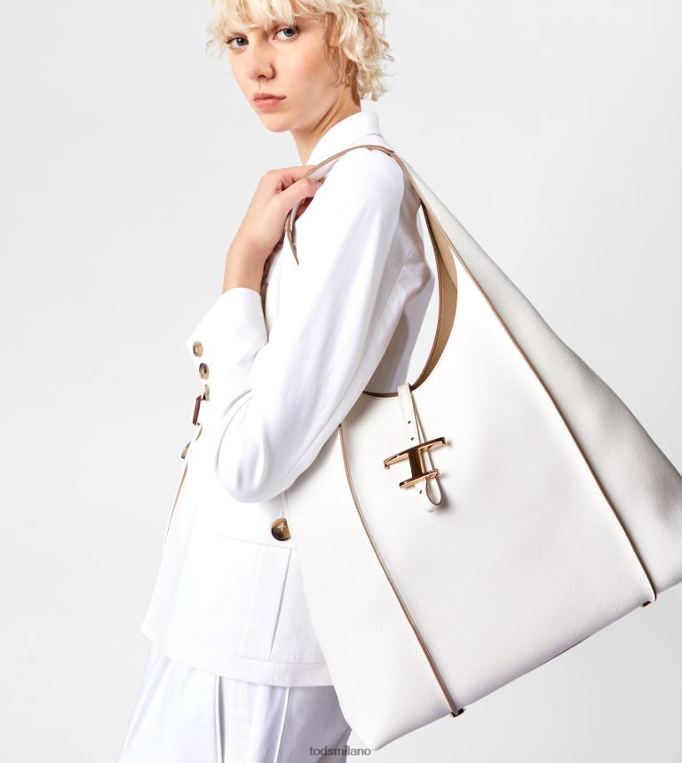 donnebianco Tod's t intramontabile borsa hobo in pelle grande P66X8B378
