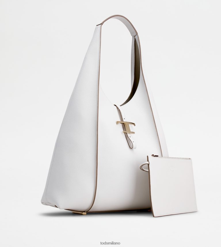 donnebianco Tod's t intramontabile borsa hobo in pelle grande P66X8B378