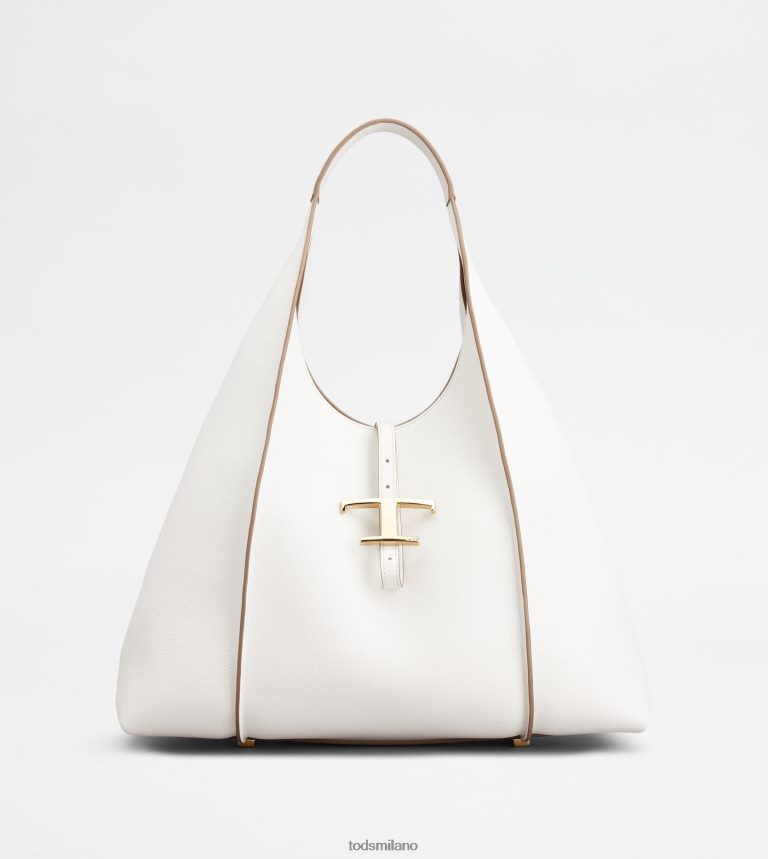donnebianco Tod's t intramontabile borsa hobo in pelle media P66X8B383