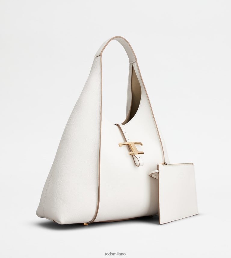 donnebianco Tod's t intramontabile borsa hobo in pelle media P66X8B383