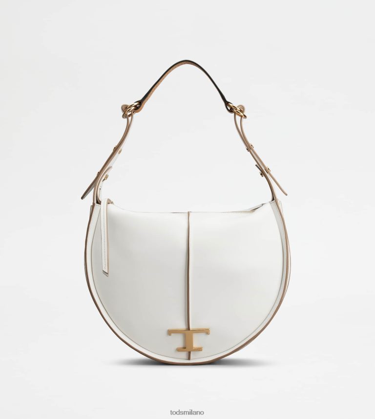 donnebianco Tod's t intramontabile borsa hobo in pelle media P66X8B420