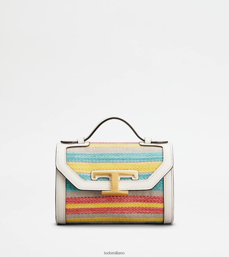 donnebianco sporco/azzurro/giallo Tod's t Intramontabile borsa a tracolla in tessuto e pelle micro P66X8B452