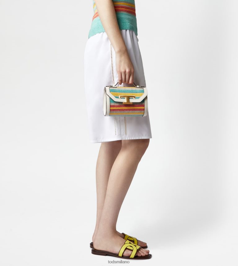 donnebianco sporco/azzurro/giallo Tod's t Intramontabile borsa a tracolla in tessuto e pelle micro P66X8B452