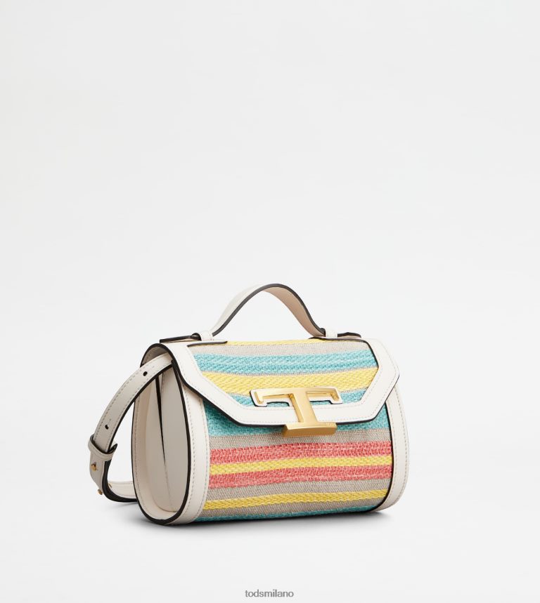 donnebianco sporco/azzurro/giallo Tod's t Intramontabile borsa a tracolla in tessuto e pelle micro P66X8B452