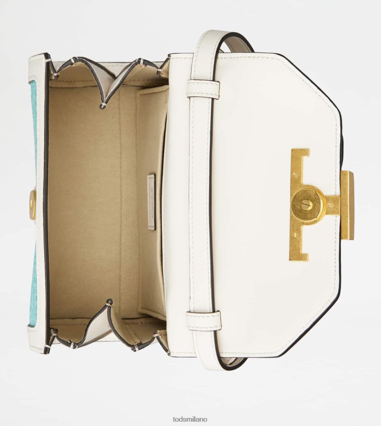 donnebianco sporco/azzurro/giallo Tod's t Intramontabile borsa a tracolla in tessuto e pelle micro P66X8B452