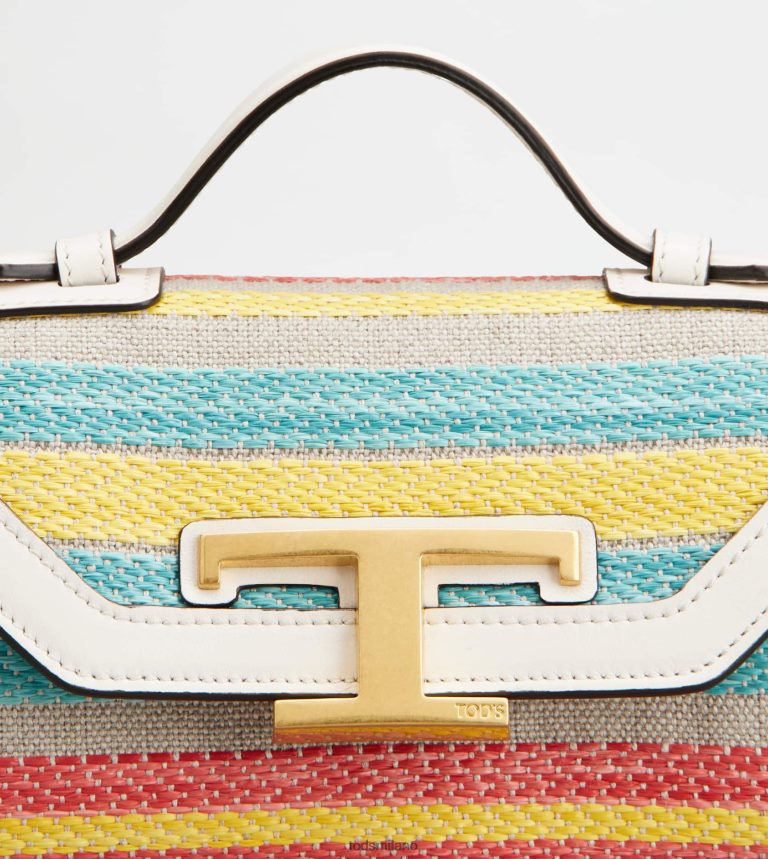 donnebianco sporco/azzurro/giallo Tod's t Intramontabile borsa a tracolla in tessuto e pelle micro P66X8B452