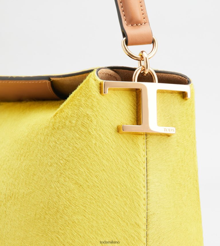donnegiallo Tod's borsa a tracolla t case in pelle effetto cavallino mini P66X8B424
