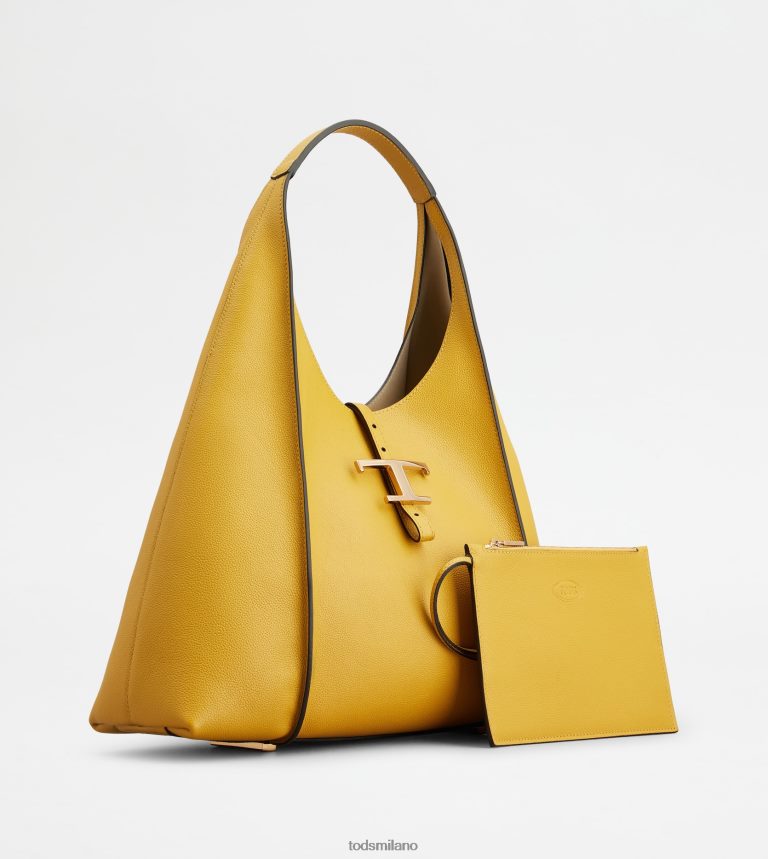 donnegiallo Tod's t intramontabile borsa hobo in pelle media P66X8B423