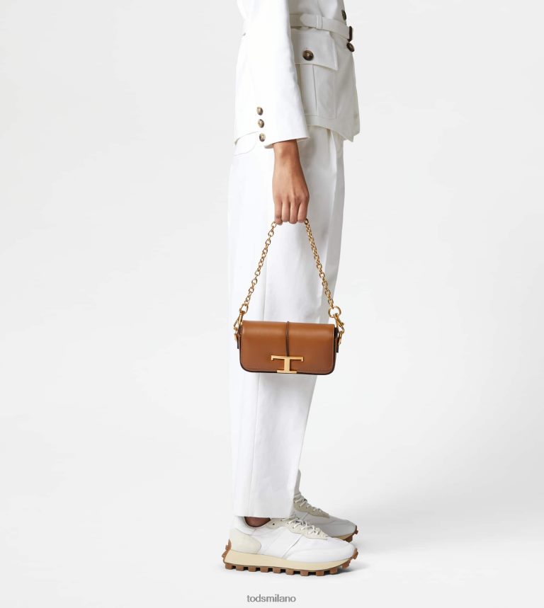 donnemarrone Tod's t intramontabile borsa a tracolla in pelle mini P66X8B444