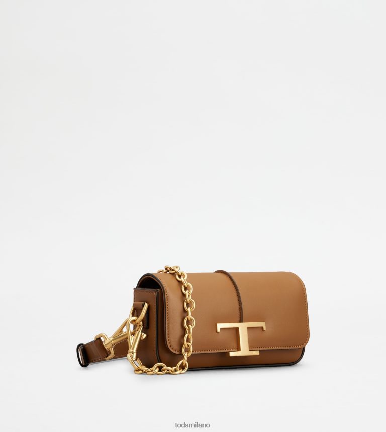 donnemarrone Tod's t intramontabile borsa a tracolla in pelle mini P66X8B444