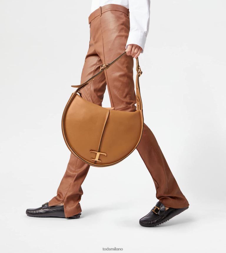 donnemarrone Tod's t intramontabile borsa hobo in pelle media P66X8B417