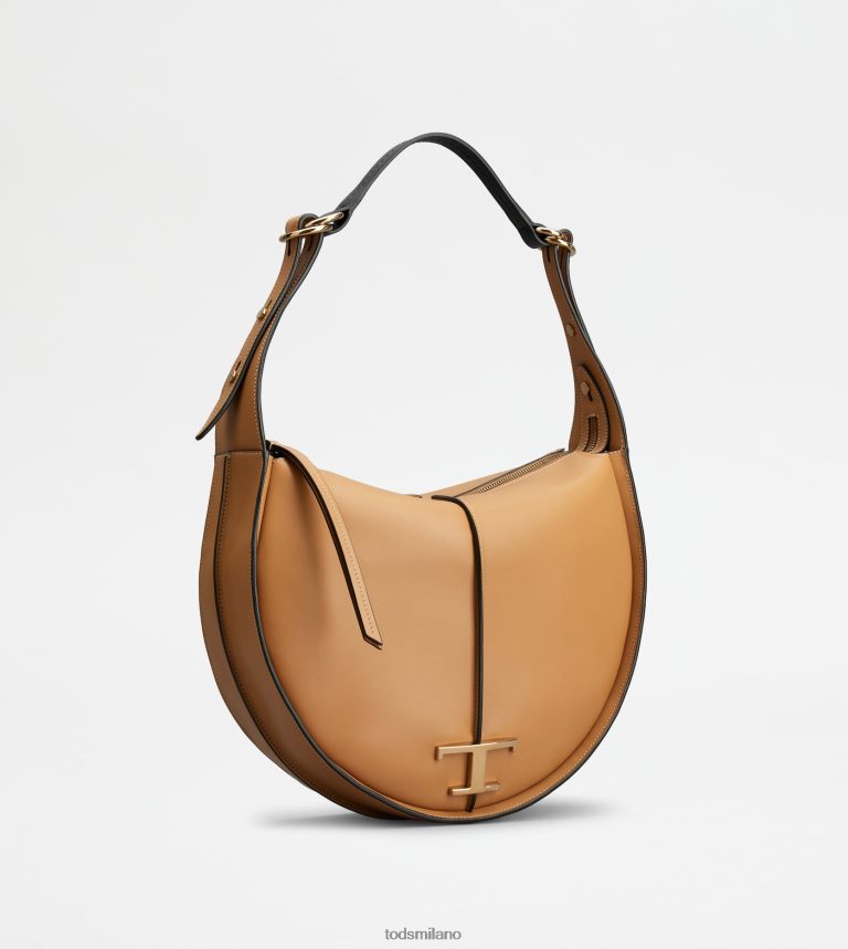 donnemarrone Tod's t intramontabile borsa hobo in pelle media P66X8B417