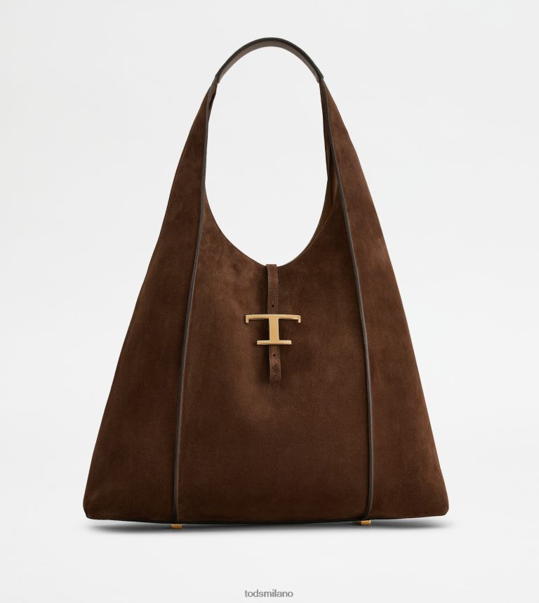 donnemarrone Tod's t intramontabile borsa hobo in pelle scamosciata grande P66X8B382