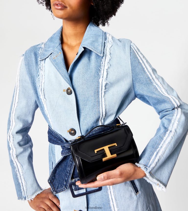 donnenero Tod's t intramontabile borsa a tracolla in micropelle P66X8B443