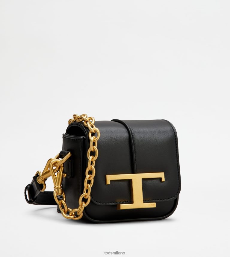 donnenero Tod's t intramontabile borsa a tracolla in micropelle P66X8B456