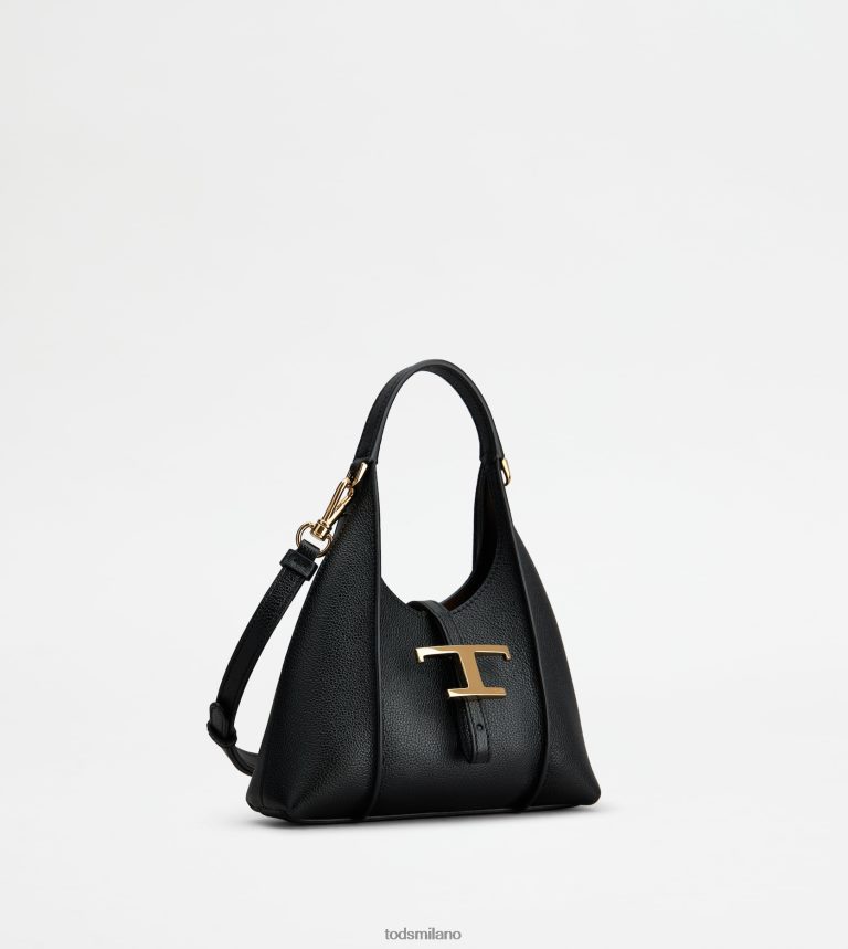 donnenero Tod's t intramontabile borsa hobo in micropelle P66X8B428