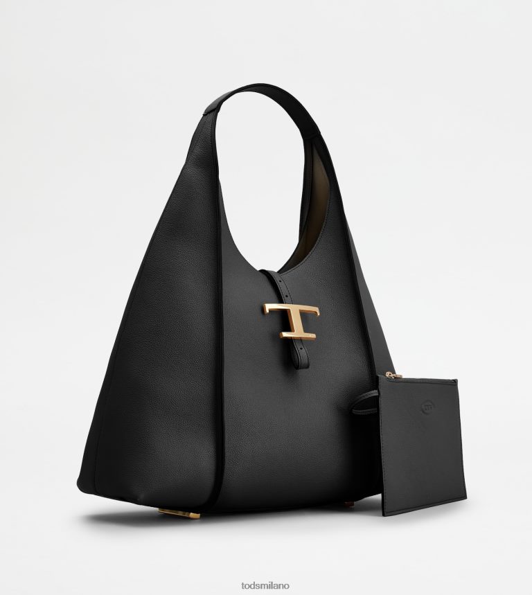 donnenero Tod's t intramontabile borsa hobo in pelle media P66X8B386