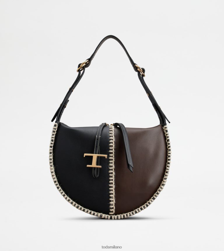 donnenero Tod's t intramontabile borsa hobo in pelle media P66X8B412