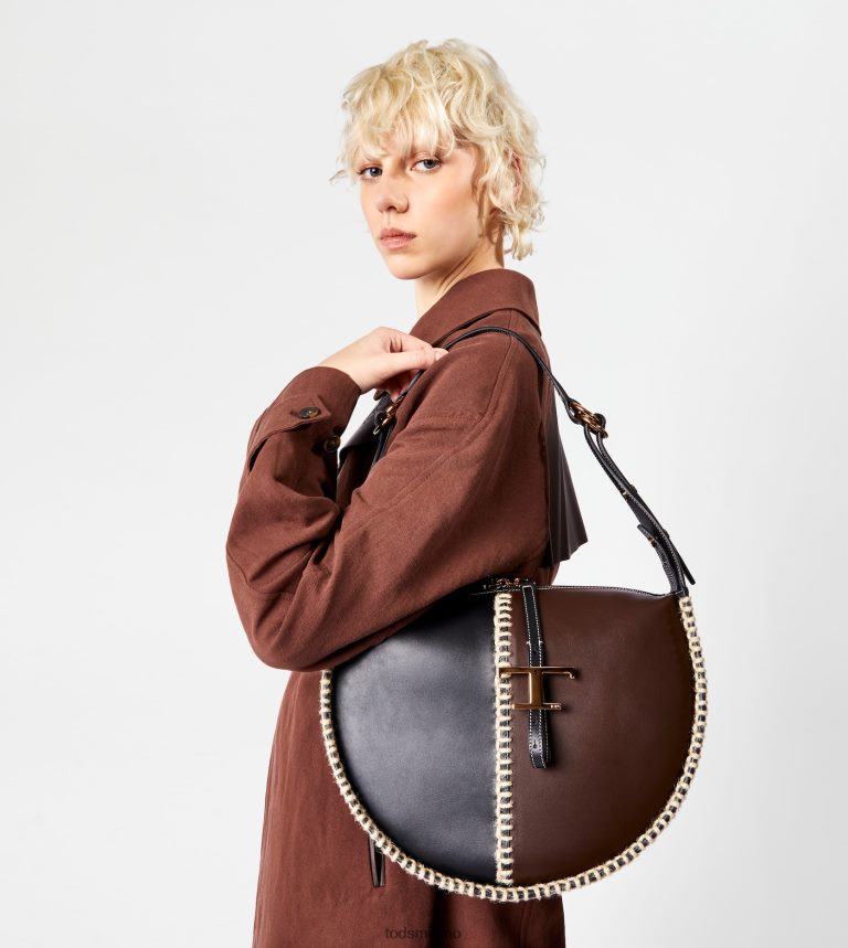 donnenero Tod's t intramontabile borsa hobo in pelle media P66X8B412