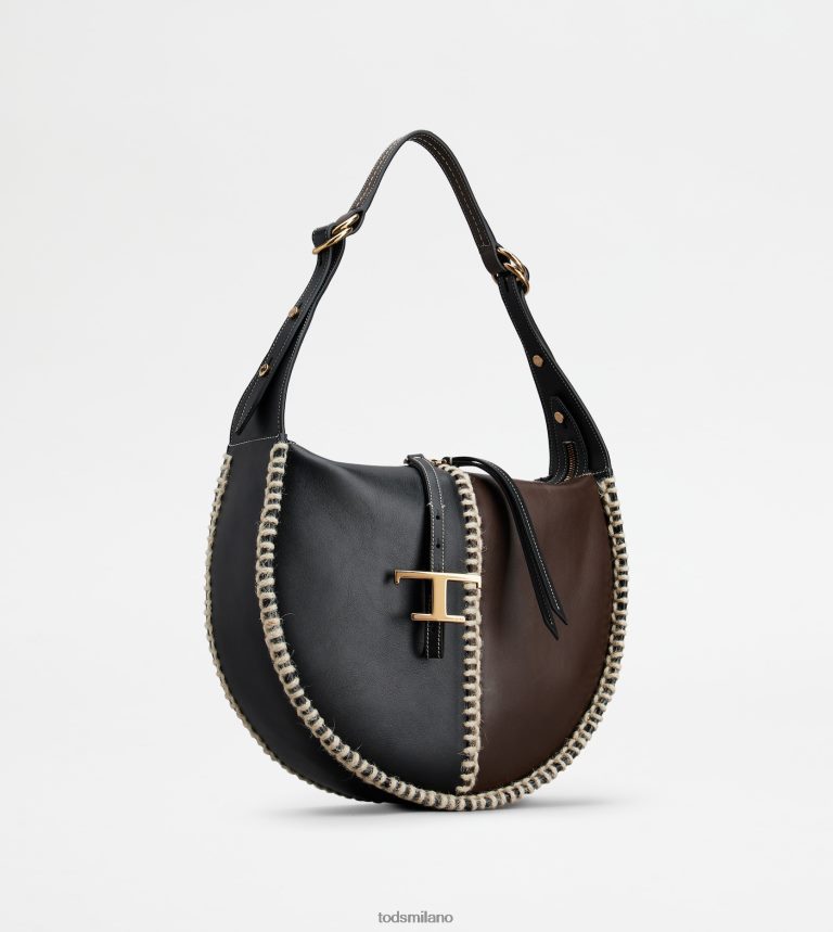 donnenero Tod's t intramontabile borsa hobo in pelle media P66X8B412