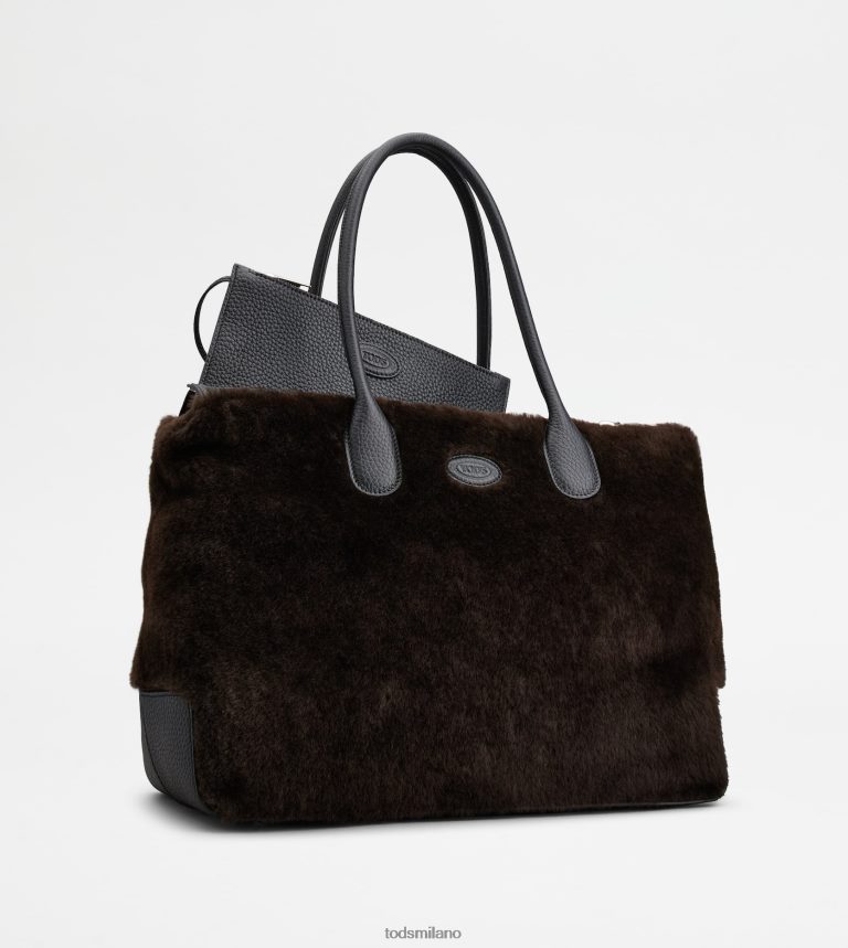 donneMarrone nero Tod's di borsa in montone grande P66X8B323